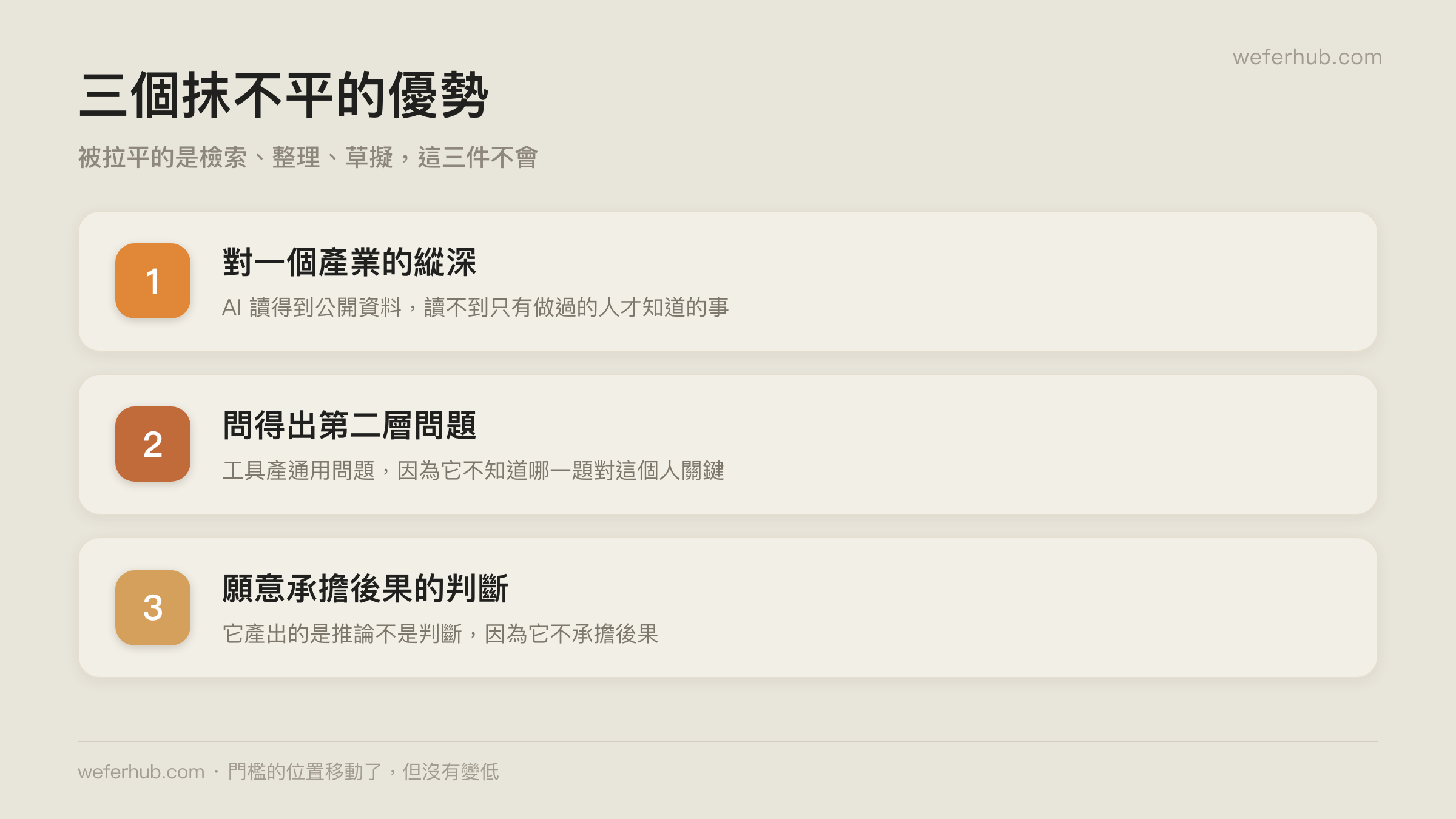 三個抹不平的優勢