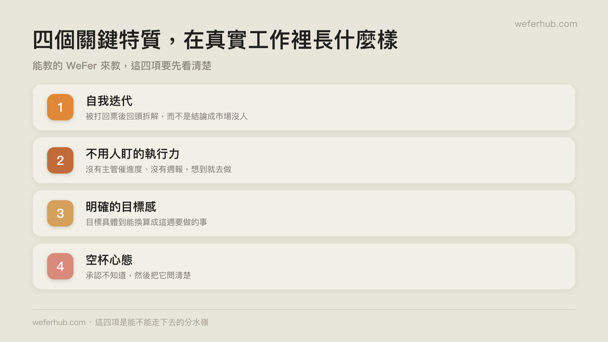 四個關鍵特質，在真實工作裡長什麼樣