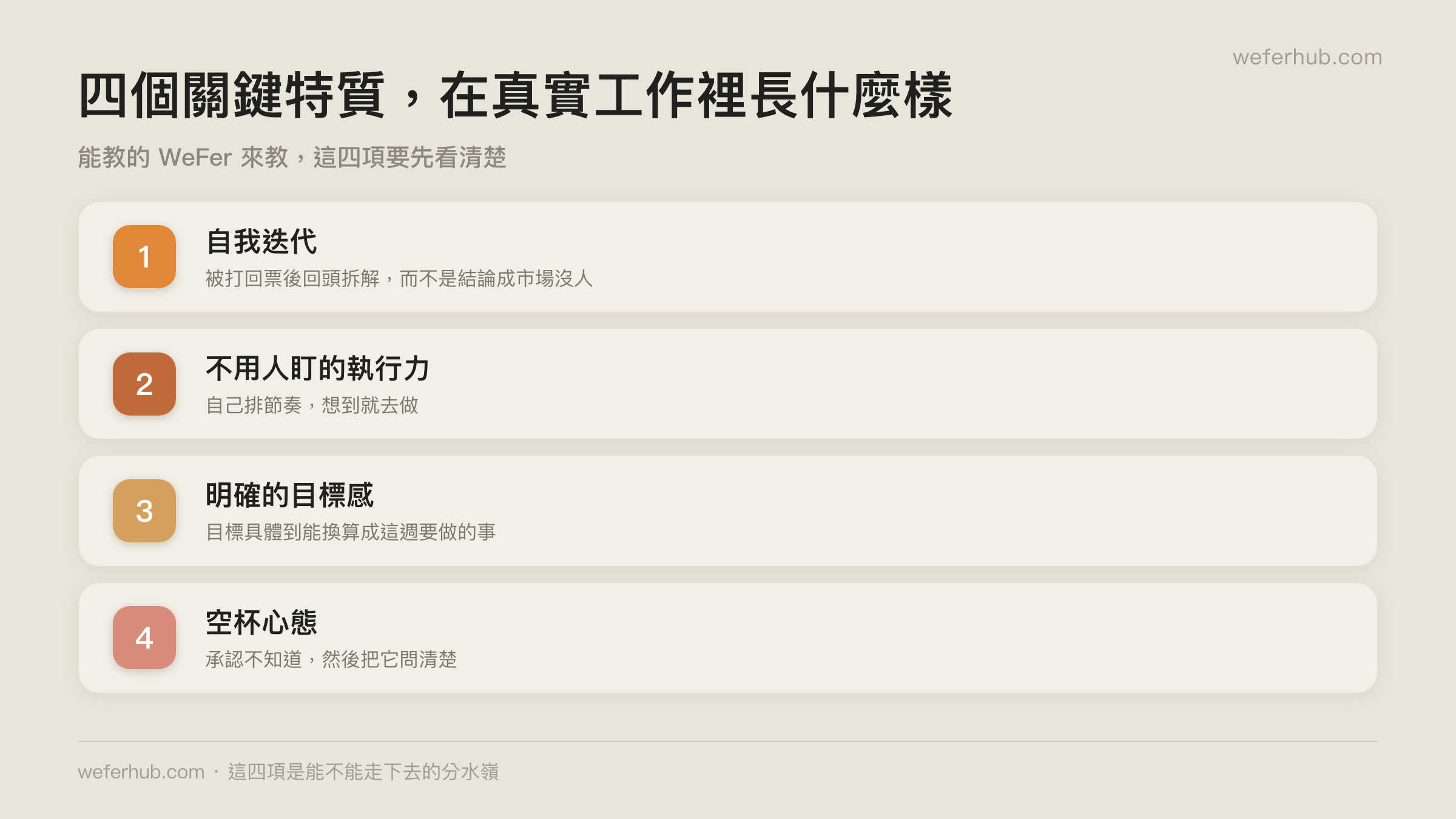 四個關鍵特質,在真實工作裡長什麼樣